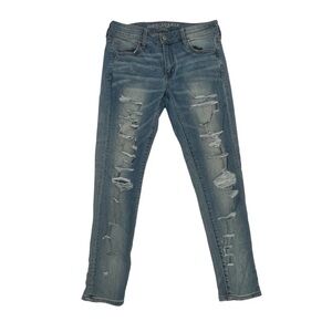 American Eagle Outfitters Distressed Rough Hem Jeggings Size 8 Short Women’s